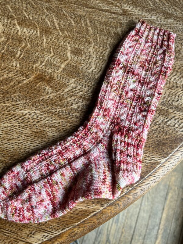 Hand-Knitted Pink Variegated Socks