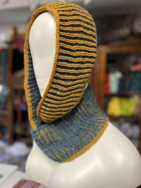 Handmade Two-Tone Reversible Knit Cowl - Image 2