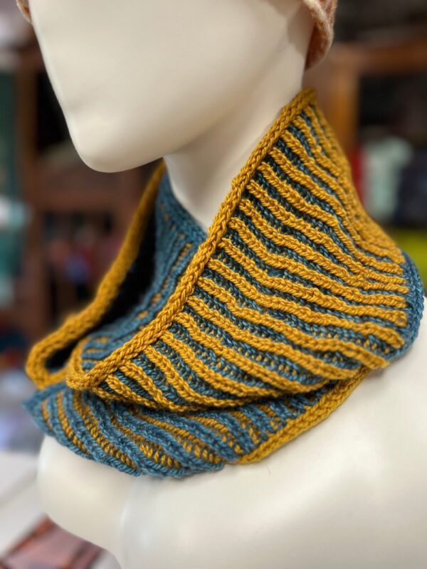 Handmade Two-Tone Reversible Knit Cowl